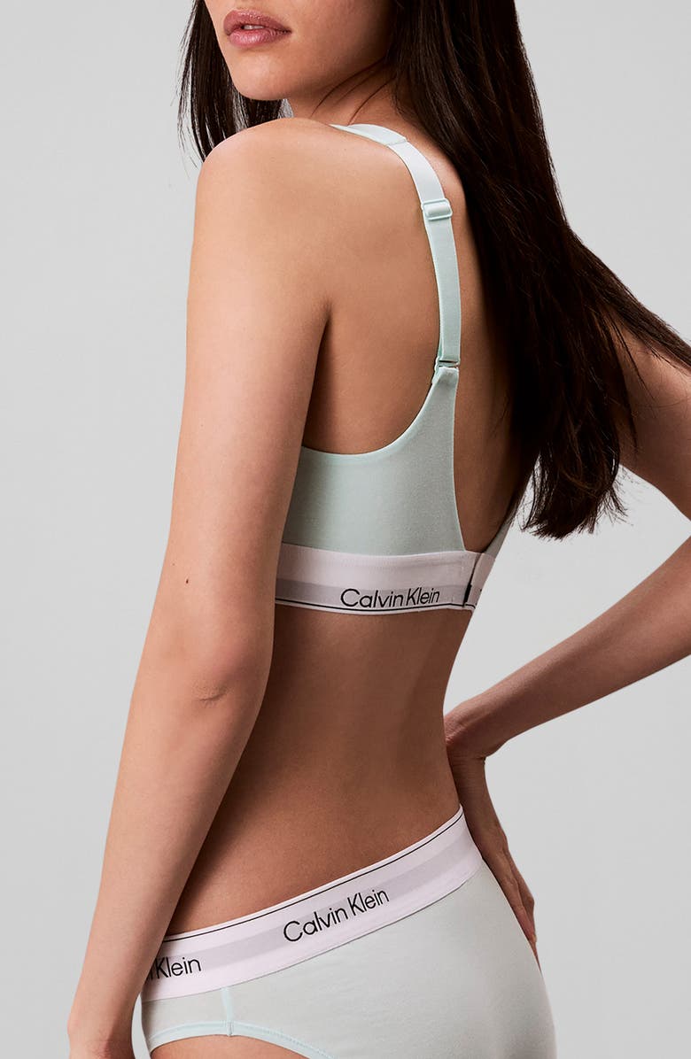Calvin Klein Icon Cotton Blend Bralette, Alternate, color, Feel The Mint
