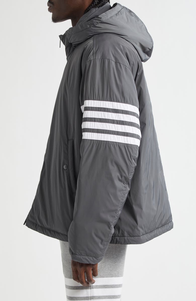 Thom Browne 4-Bar Down Hooded Jacket, Alternate, color, 