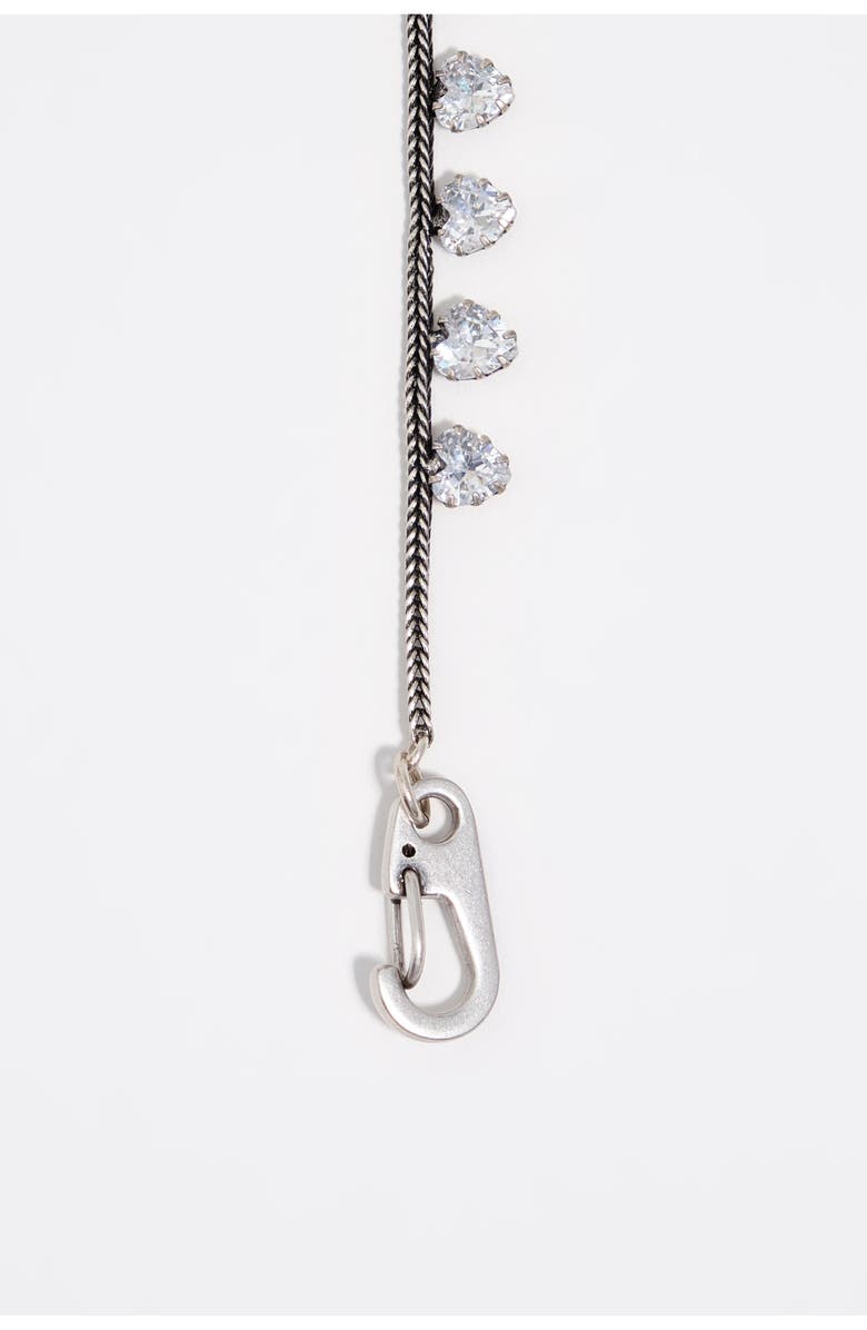 Bimba y Lola Aged Crystal Hearts Necklace, Alternate, color, Dark Silver