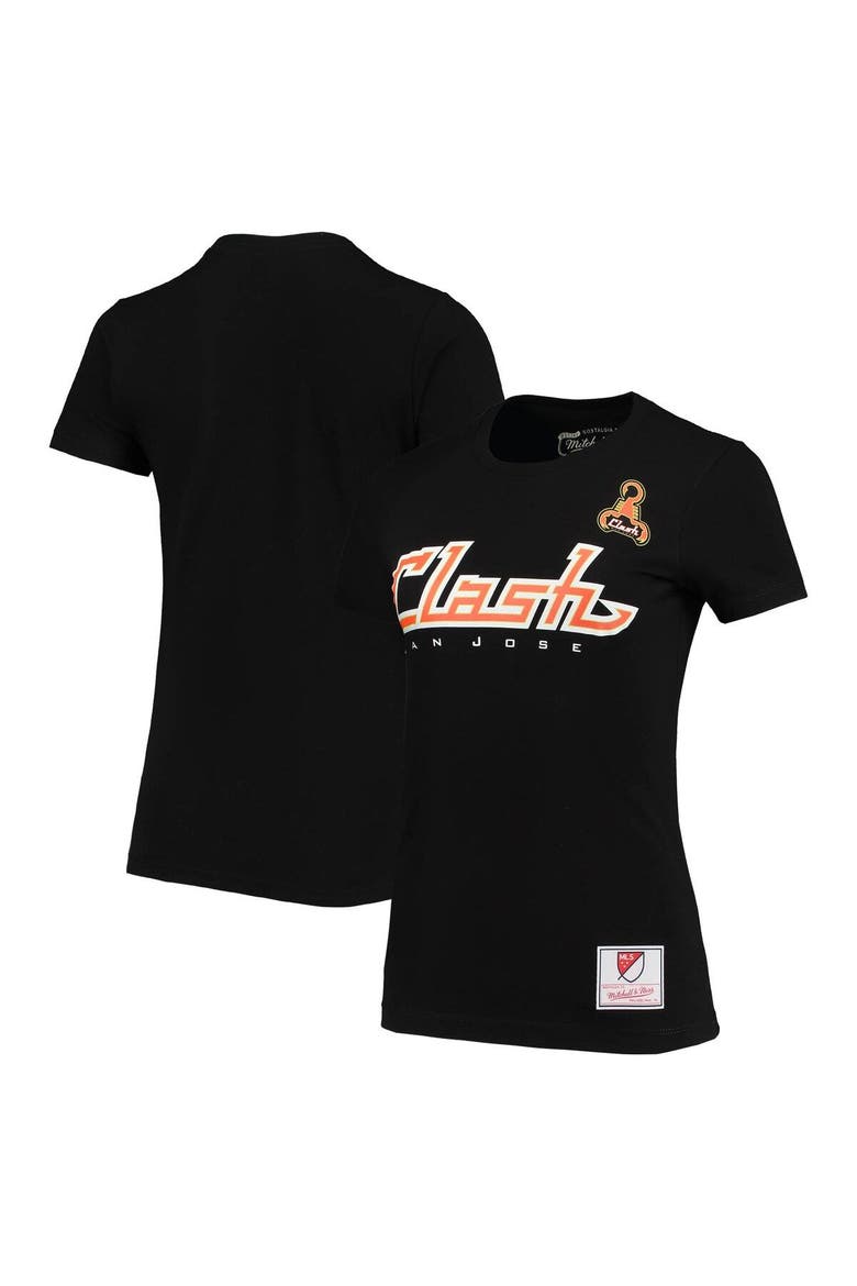 Women's Mitchell & Ness Black San Jose Clash Since '96 Primary Logo T-Shirt, Main, color, Black