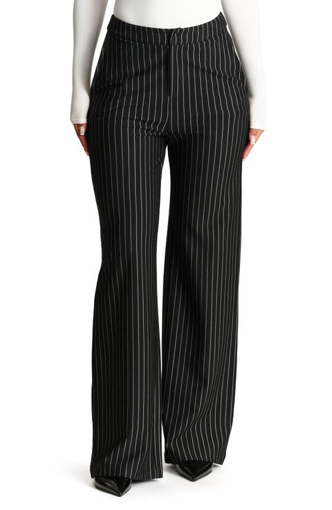 Pinstripe Wide Leg Pants
