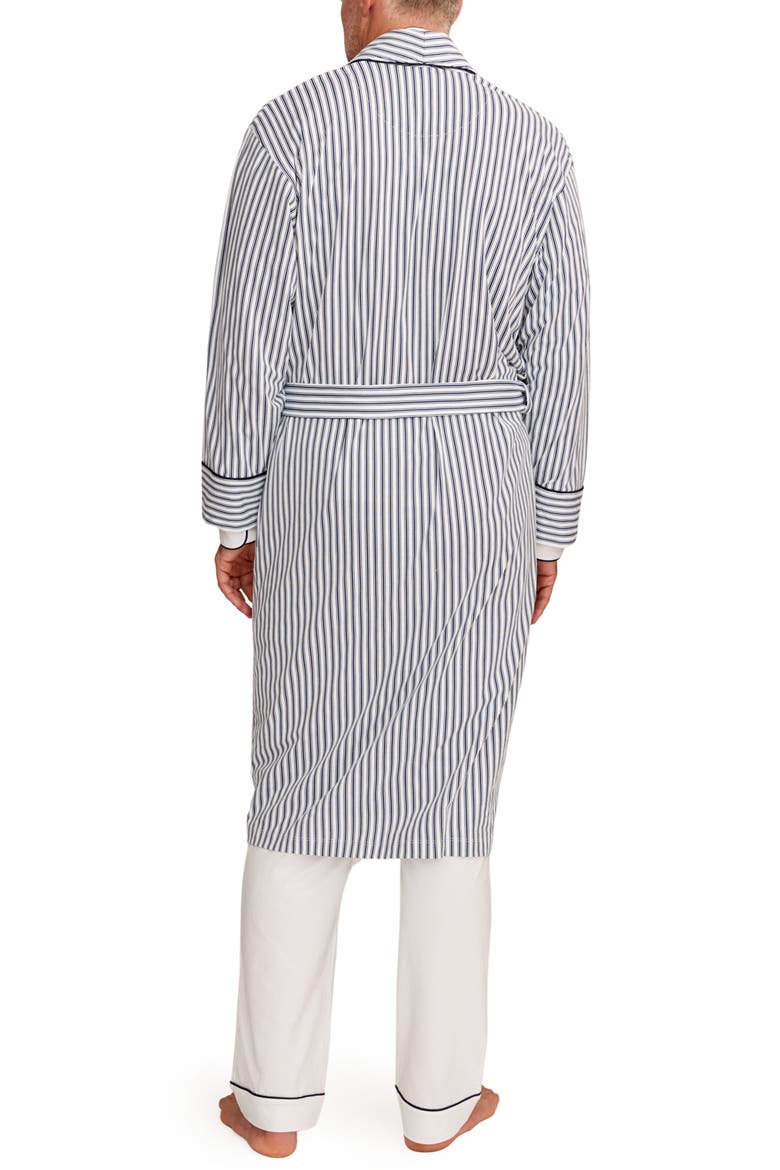 French Ticking Pima Robe, Alternate, color, NAVY