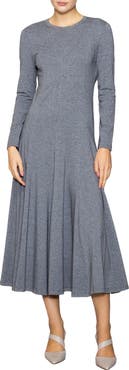 MELLODAY Seam Long Sleeve Knit Maxi Dress