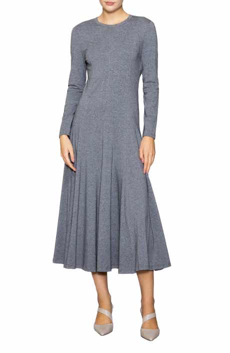 MELLODAY Seam Long Sleeve Knit Maxi Dress