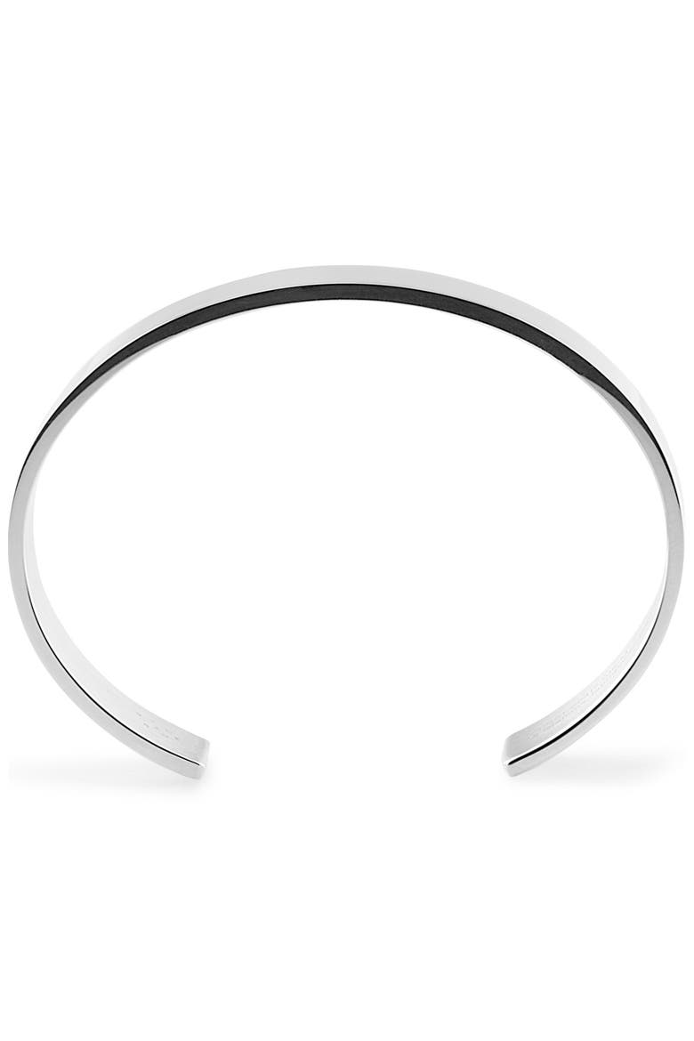 Men's 33G Polished Sterling Silver Ribbon Cuff Bracelet, Alternate, color, SILVER
