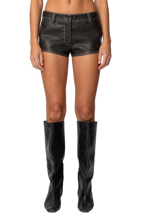 Blaise Faux Leather Micro Shorts