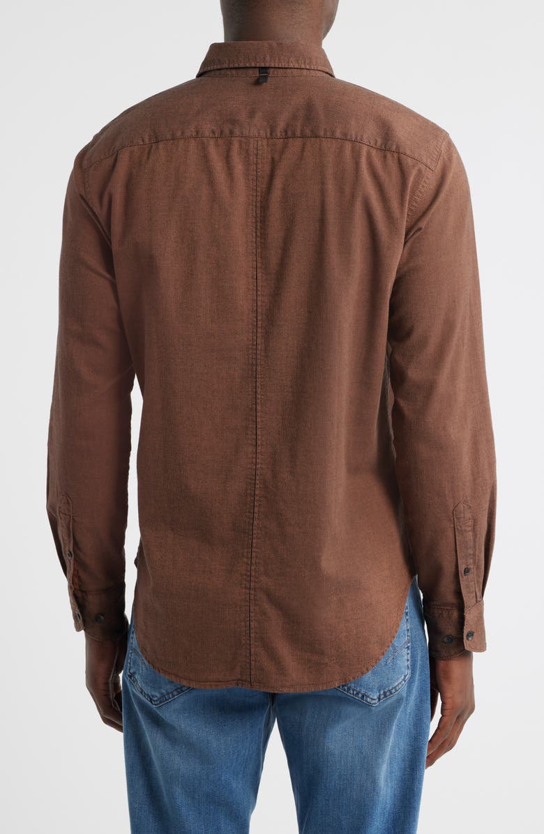 rag & bone Tomlin Cotton Dobby Button-Up Shirt, Alternate, color, Rust