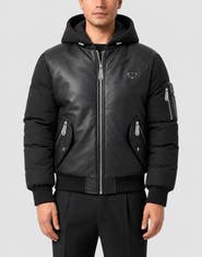 PHILIPP PLEIN Eco Leather Nylon Bomber Men