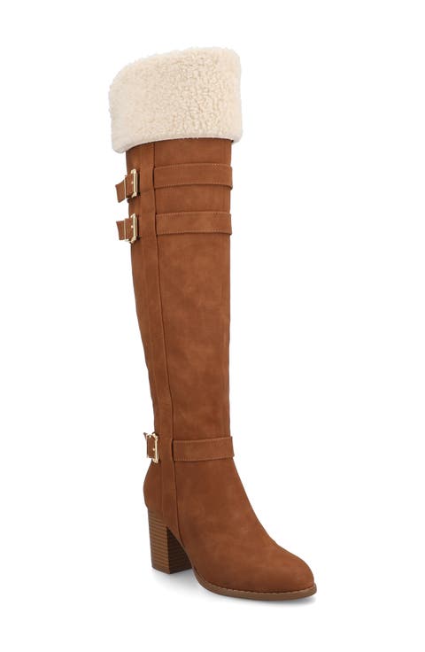Alyza Faux Shearling Over-the-Knee Boot (Women)