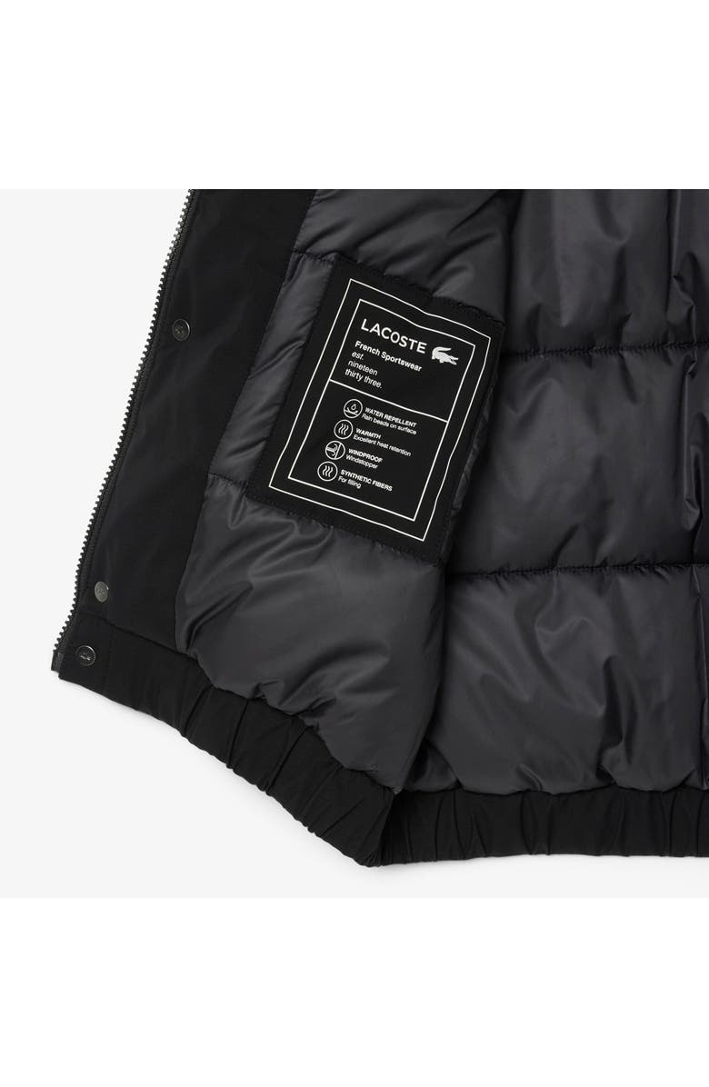 Lacoste Water Repellent Insulated Bomber Jacket, Alternate, color, 031 Black