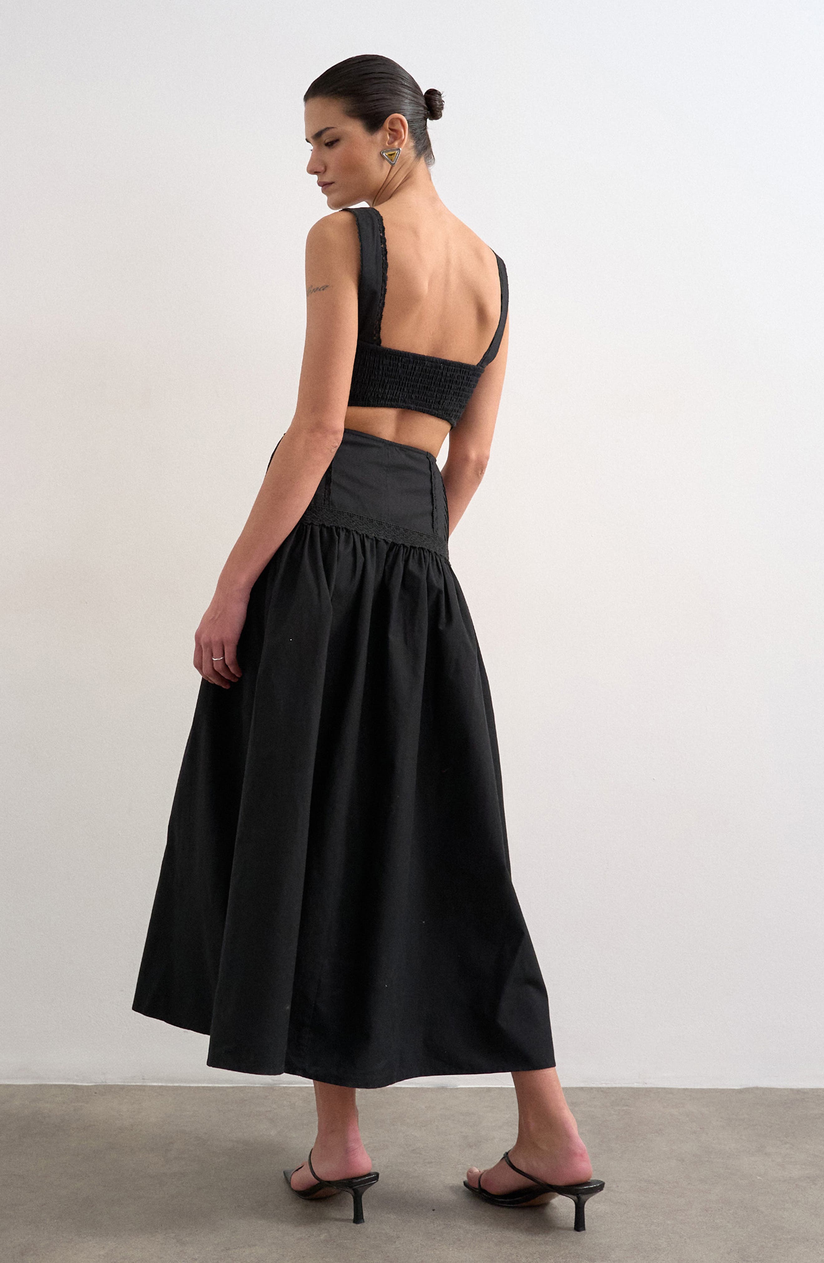 Pintuck Detail Cotton Maxi Dress - image 2