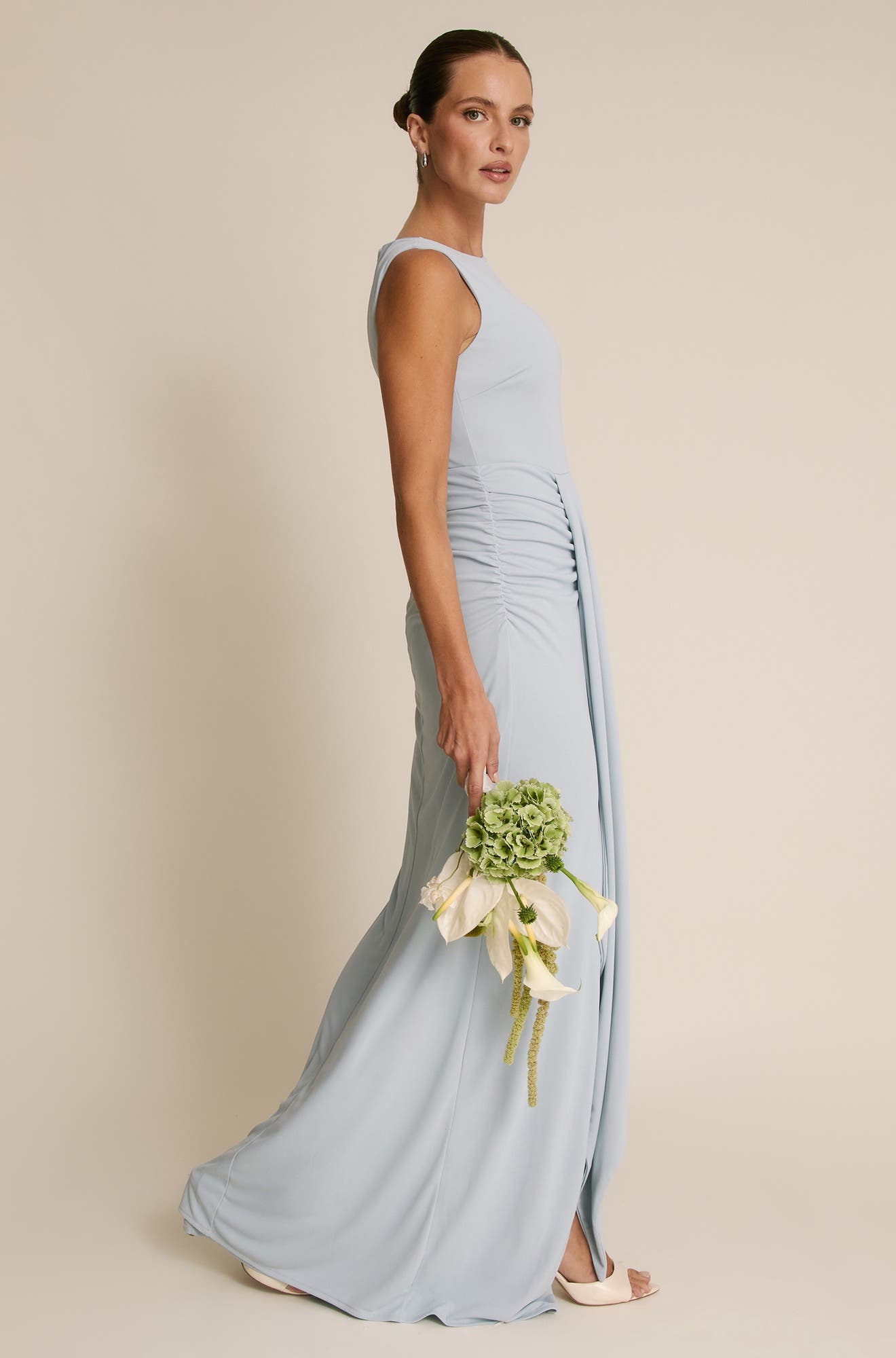 Drape Gathered Sleeveless Stretch - image 4