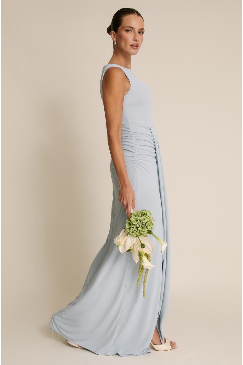 Drape Gathered Sleeveless Stretch, Alternate, color, Pale Blue