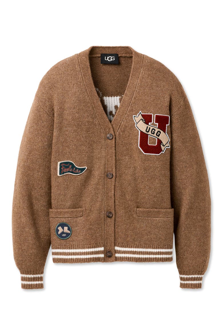 Retro Cardigan, Alternate, color, COFFEE GROUNDS HEATHER