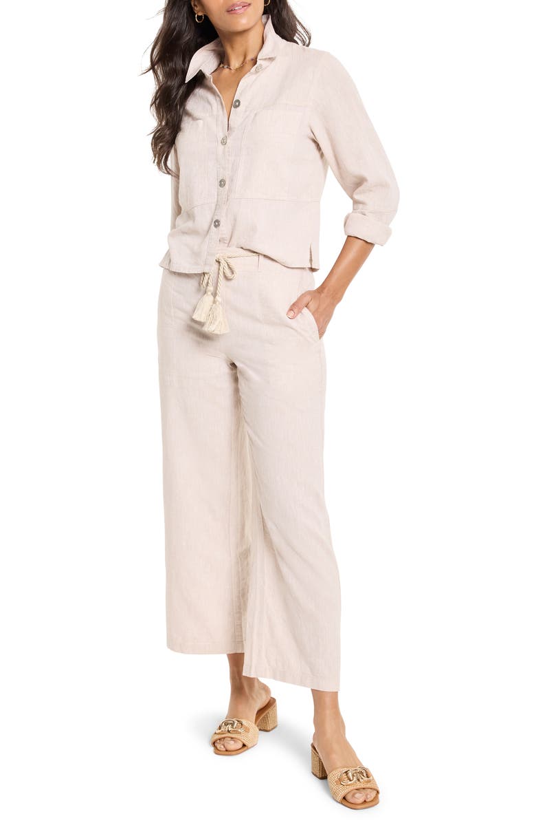 NIC+ZOE Rumba Linen Blend Shirt Jacket, Alternate, color, Neutral Mix