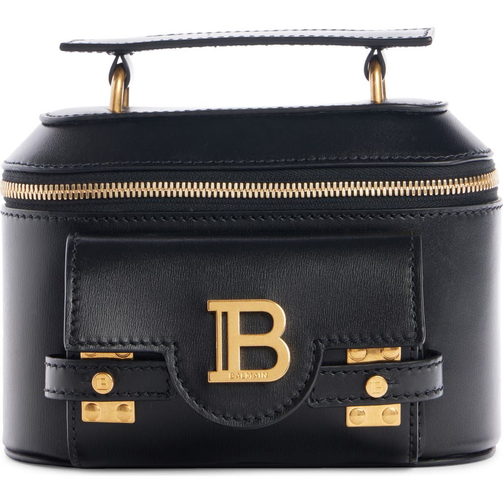 Balmain B-buzz Leather Vanity Crossbody Bag In 0pa Black