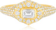 EF Collection Daphne Emerald Cut Pavé Diamond Ring