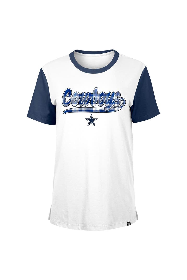 Women's New Era White/Navy Dallas Cowboys 3rd Down T-Shirt, Alternate, color, White