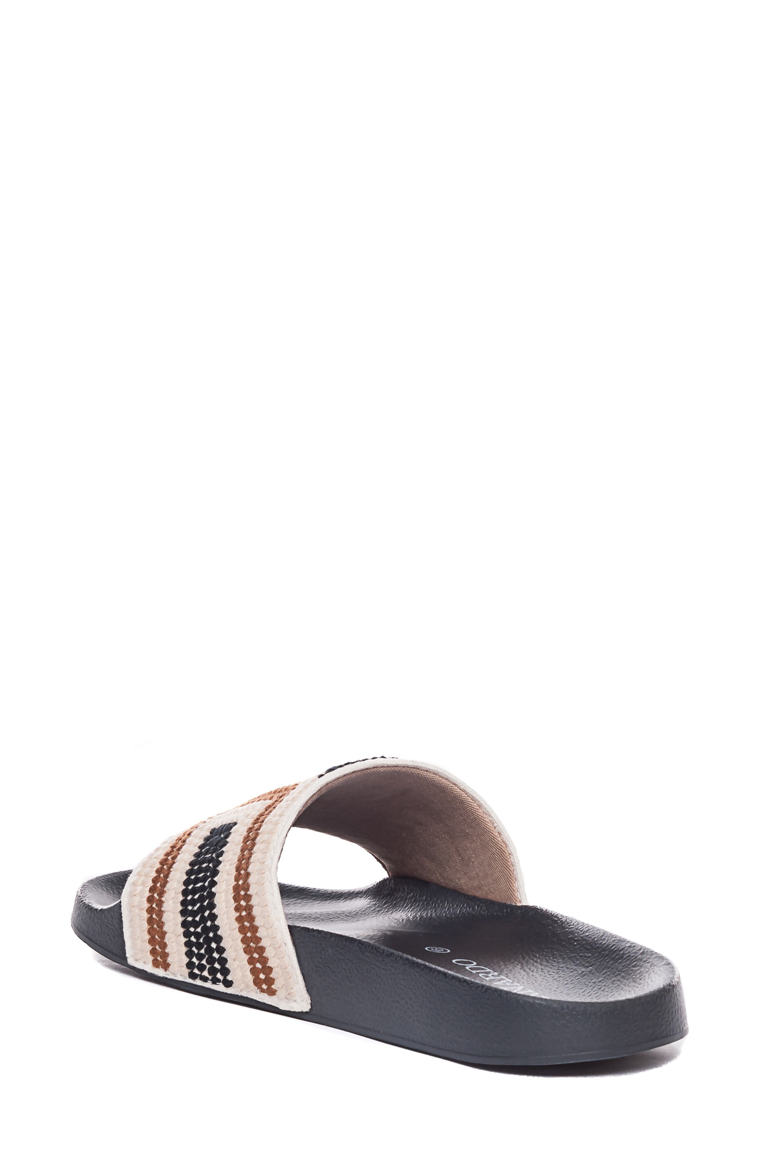 Bernardo Reese Slide Sandal, Alternate, color, BLACK MULTI CANVAS
