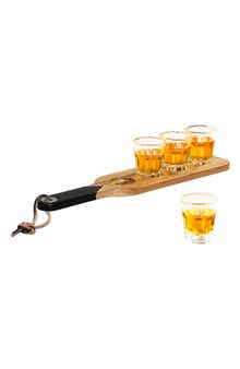 Serving Paddle & Shot Glasses Set
