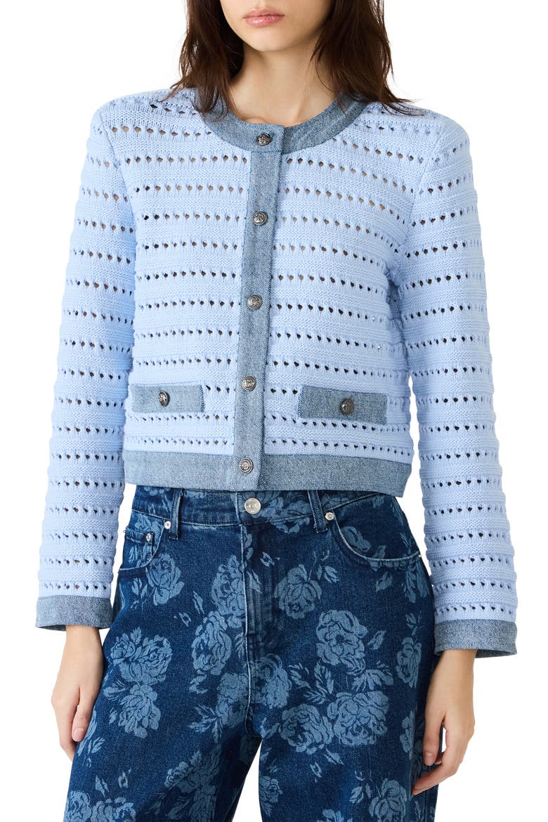 Cassette Cardigan, Main, color, POWDER BLUE