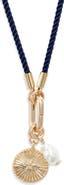 Nordstrom Faux Pearl Charm Cord Necklace