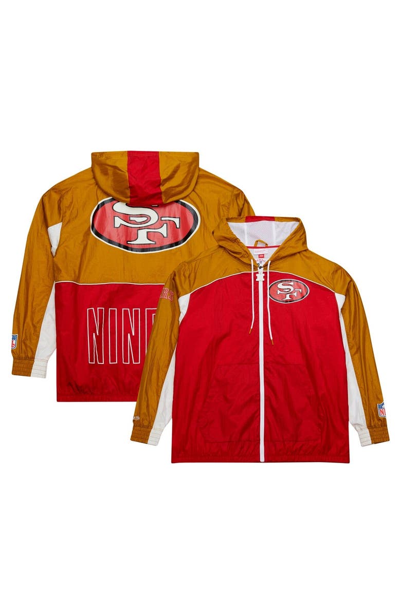 Mitchell & Ness Men's Mitchell & Ness White San Francisco 49ers Big Shot Premium Full-Zip Windbreaker, Main, color, 