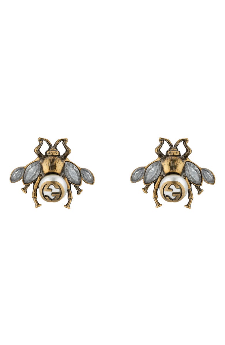 Gucci Bee Stud Earrings, Main, color,