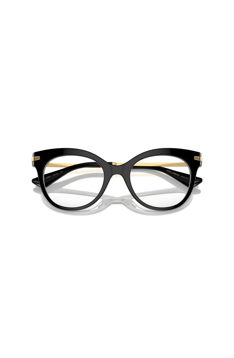 Dolce&Gabbana 52mm Butterfly optical glasses, Alternate, color, Black