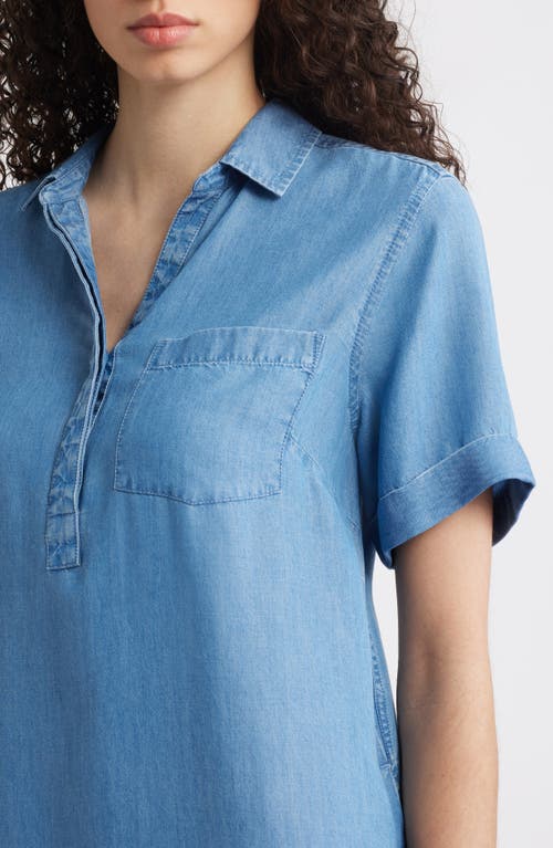 BEACHLUNCHLOUNGE BEACHLUNCHLOUNGE LIZZY SHORT SLEEVE DENIM DRESS