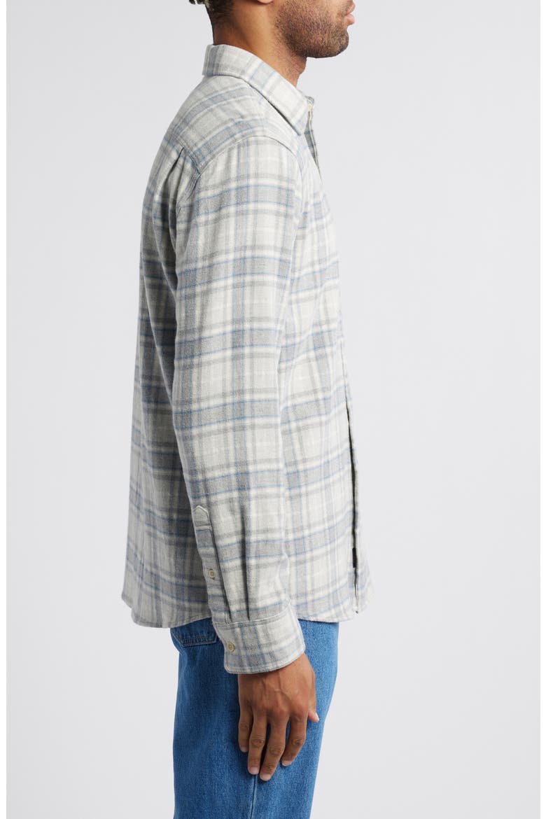 Plaid Super Brushed Stretch Flannel Button-Up Shirt, Alternate, color, GREY FALLS PLAID