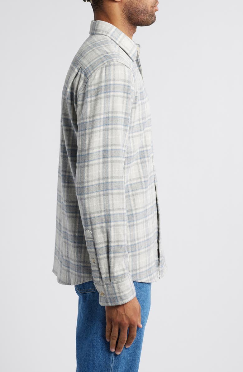 Faherty Plaid Super Brushed Stretch Flannel Button-Up Shirt, Alternate, color, Grey Falls Plaid