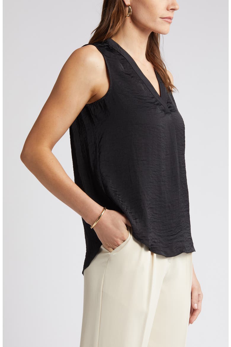 Rumpled Satin Blouse, Alternate, color, RICH BLACK