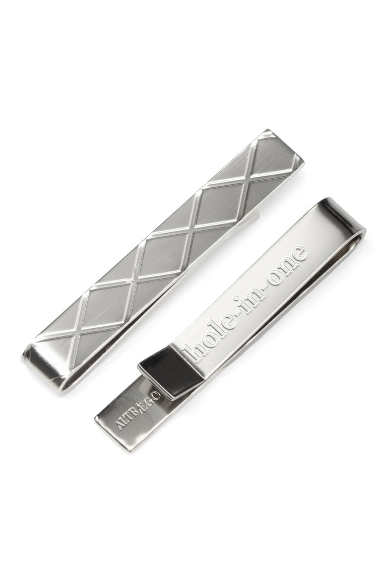 Hole in One Tie Clip, Main, color, SILVER