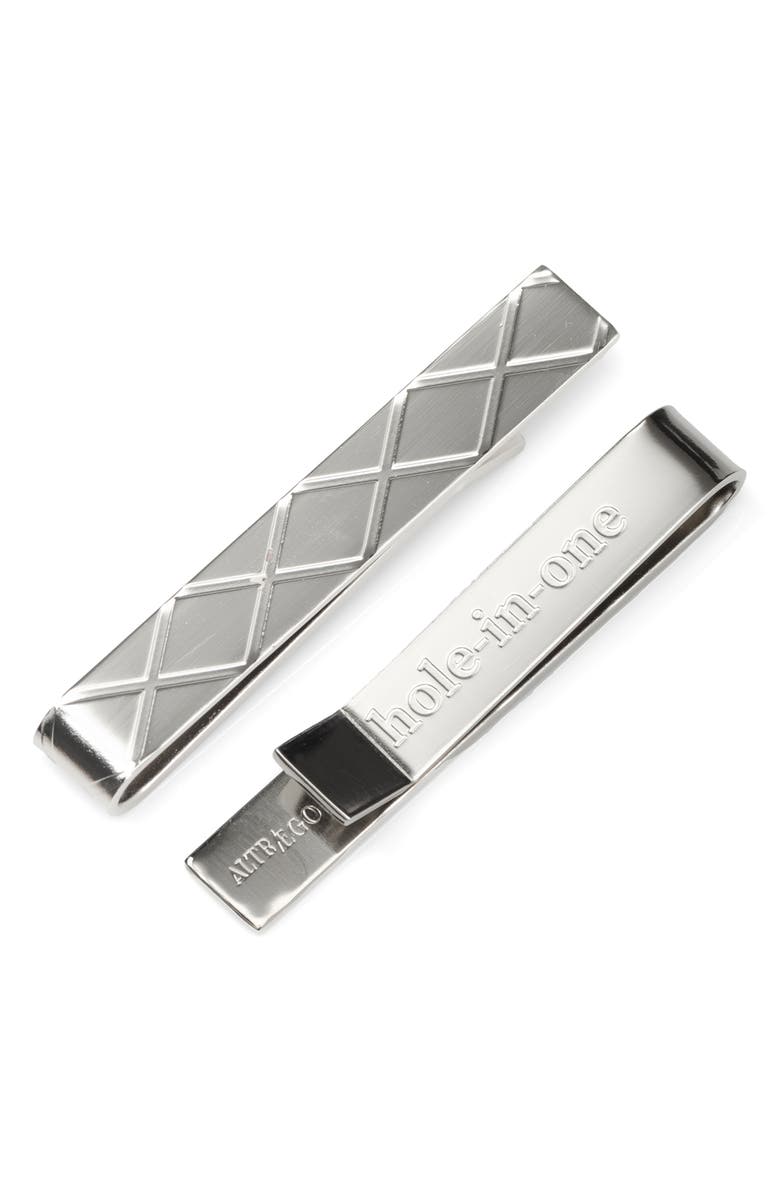 Cufflinks, Inc. Hole in One Tie Clip, Main, color, Silver