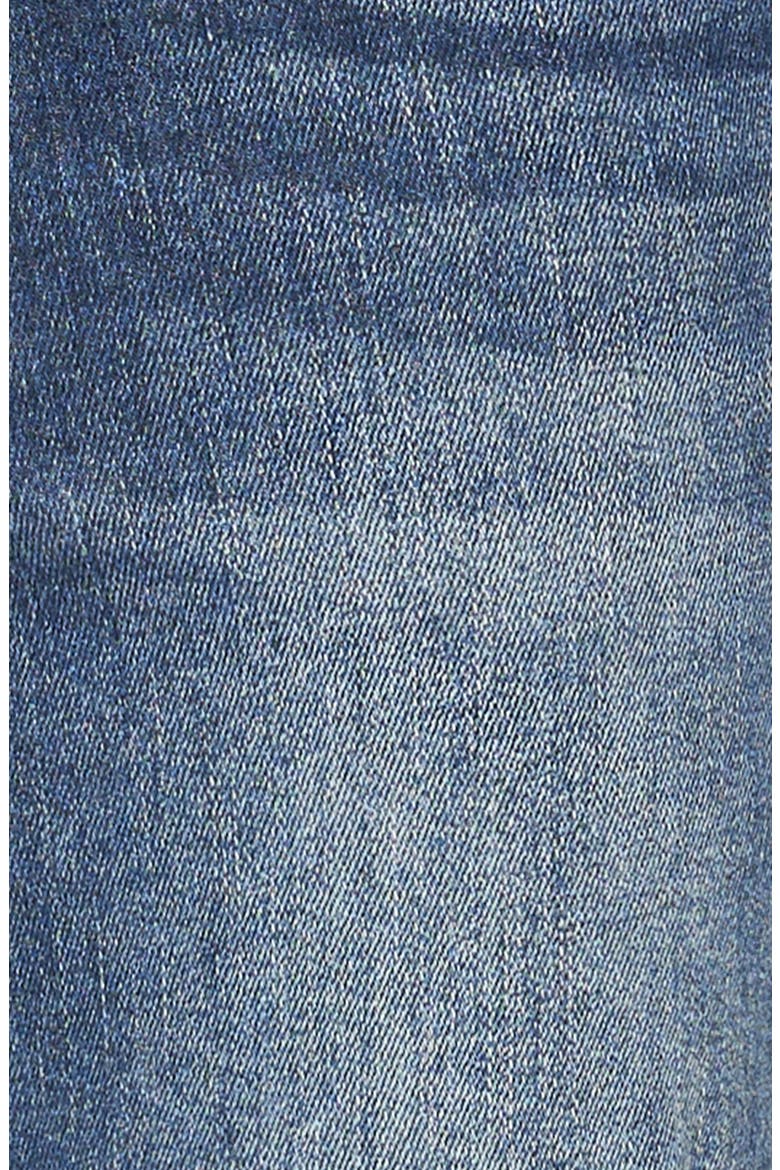 High Waist Rolled Cuff Straight Leg Jeans, Alternate, color, DARK BLUE
