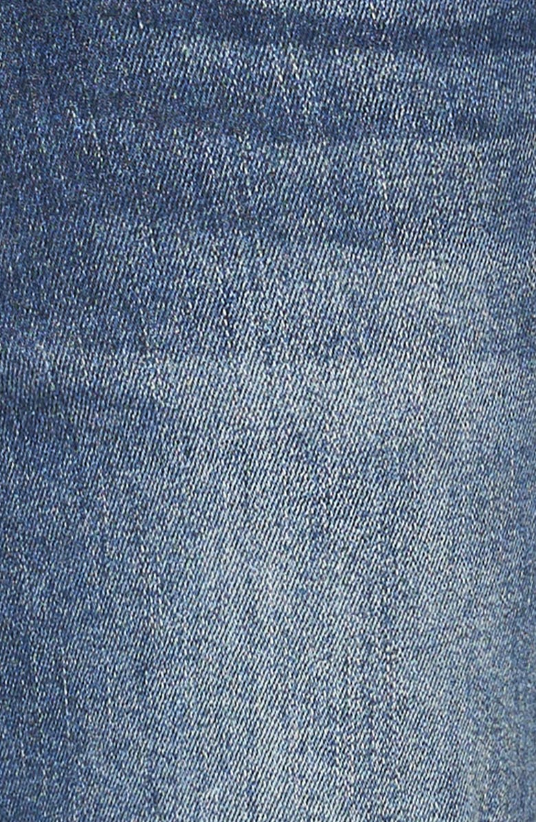 Bayeas High Waist Rolled Cuff Straight Leg Jeans, Alternate, color, Dark Blue