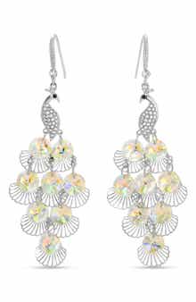 EYE CANDY LOS ANGELES Lora Peacock CZ Chandelier Earrings