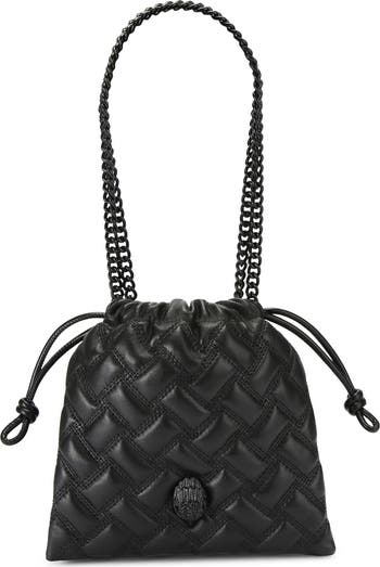 Small Kensington Drench Quilted Leather Drawstring Crossbody Bag