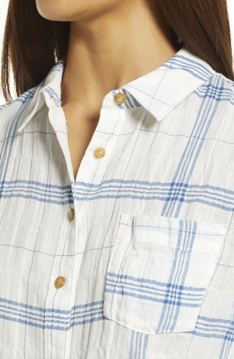 Caslon<sup>®</sup> Herringbone Weave Plaid Button-Up Shirt, Alternate, color,