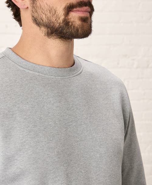 Pact Organic Cotton Cloud Brushed Fleece Crew Sweatshirt In Heather Grey