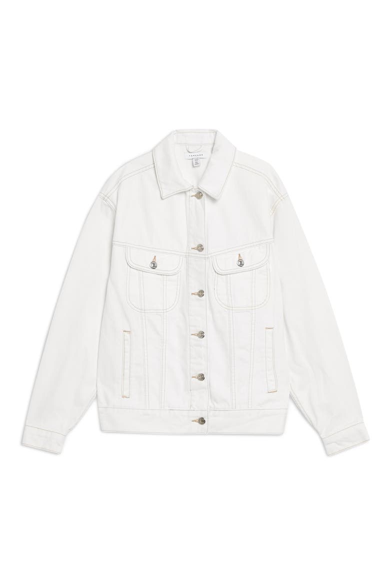 Oversize Denim Jacket, Alternate, color, WHITE