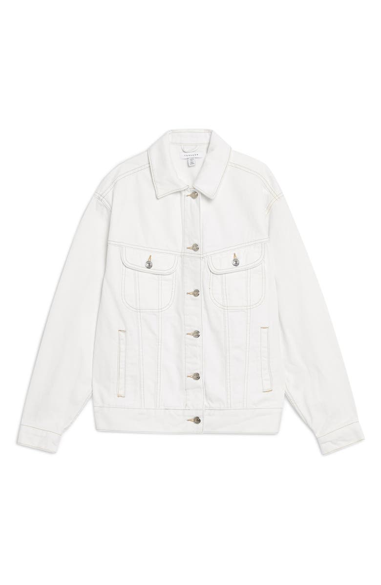 Topshop Oversize Denim Jacket, Alternate, color,