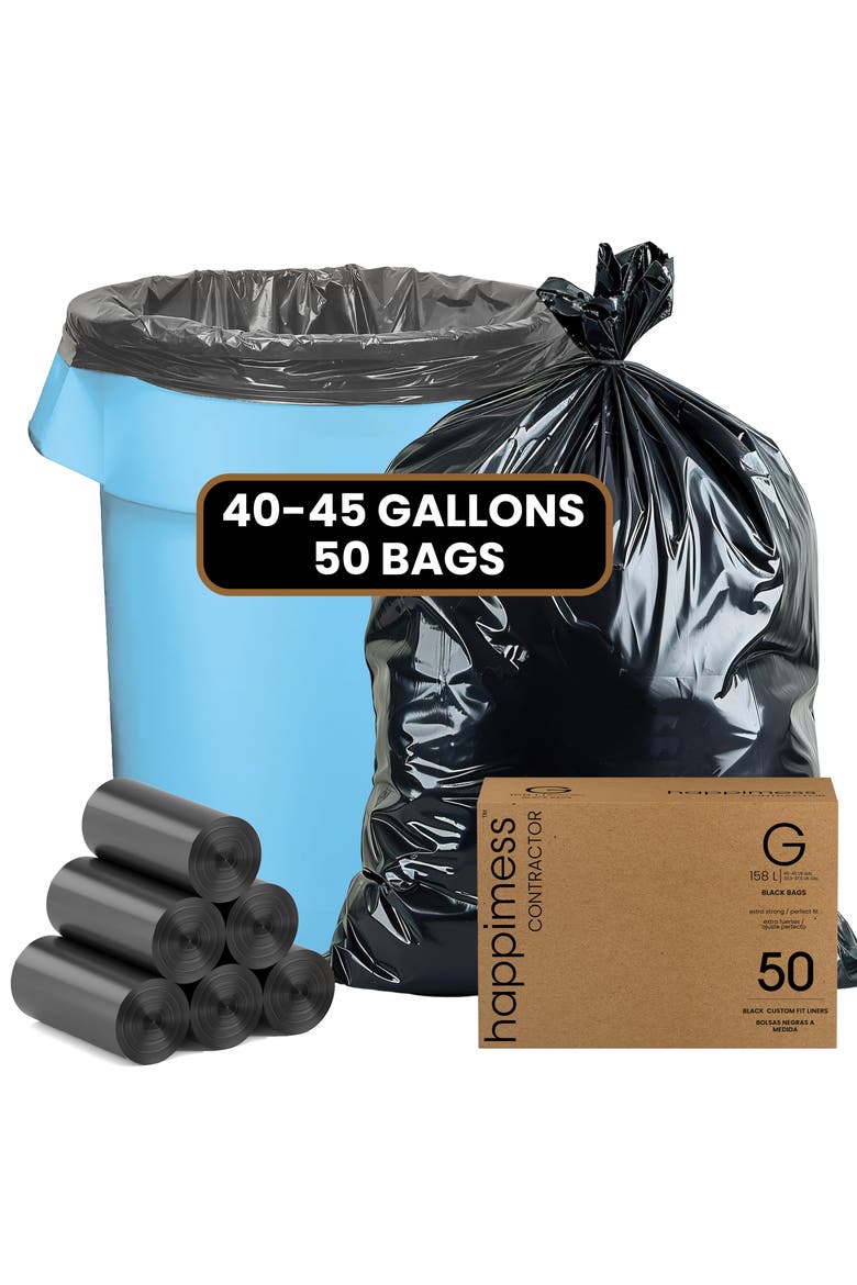 42-Gallon (159L) Heavy Duty Contractor Trash Bags, Main, color, White, Lemon, 8-Gal