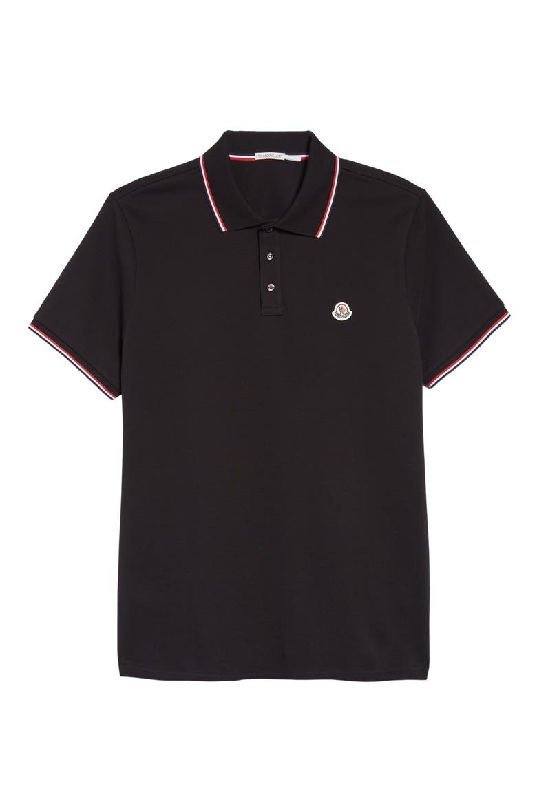Tipped Piqué Polo, Main, color, BLACK