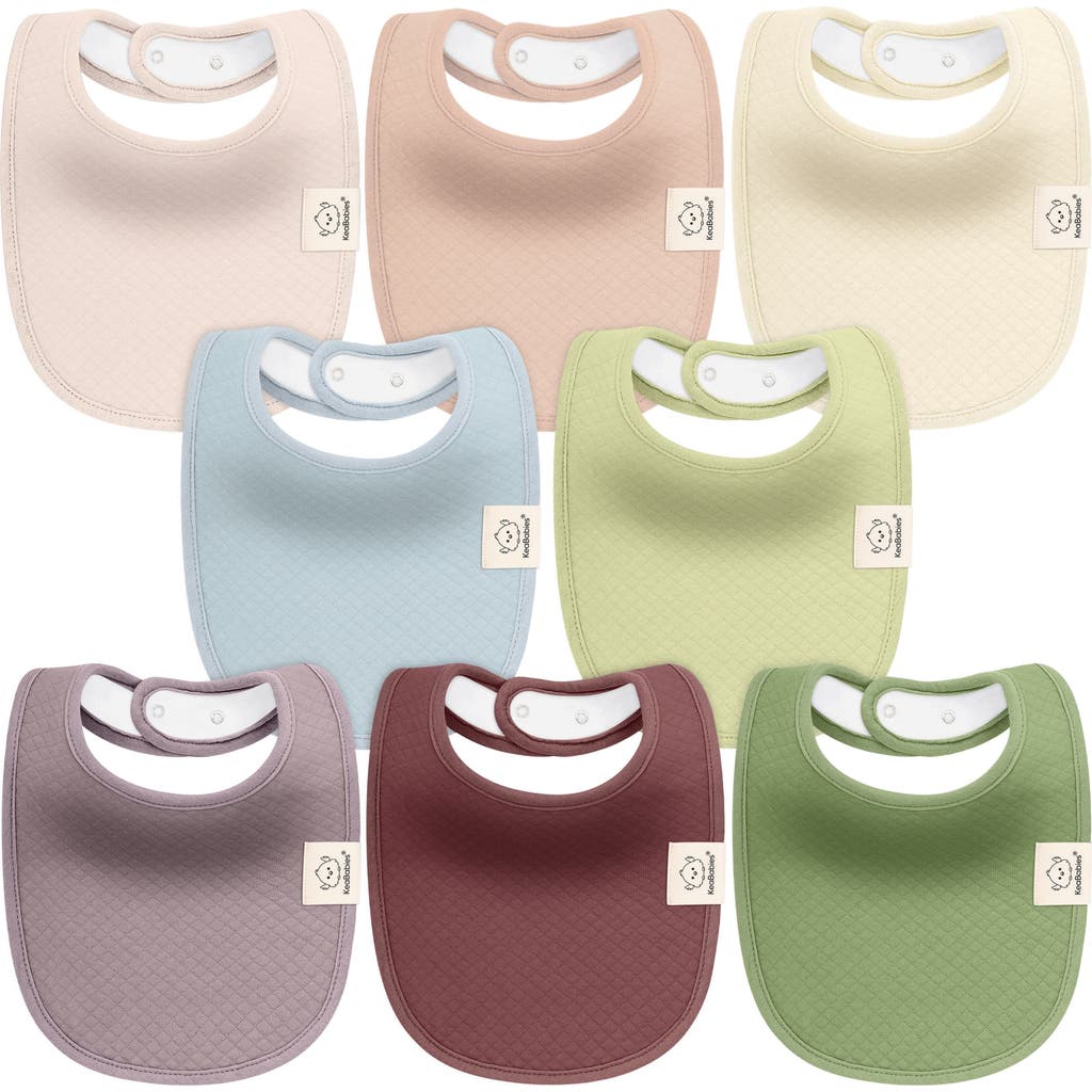 Keababies 8-pack Quin Drool Bibs In Moor