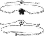 EYE CANDY LOS ANGELES Louise Set of 2 Cubic Zirconia Slider Bracelets
