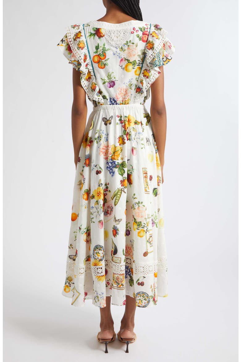 Magic of the Mercado Print Flutter Sleeve Cotton & Silk Dress, Alternate, color, MAGIC OF THE MERCADO