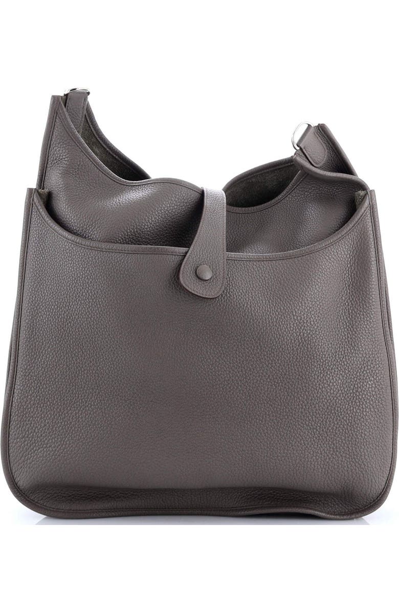 Pre-Owned Hermes Evelyne Bag Gen III Clemence GM, Alternate, color, Etain