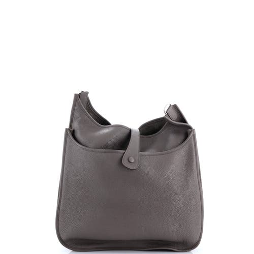 Pre-owned Hermes Hermes Evelyne Bag Gen Iii Clemence Gm In Gray